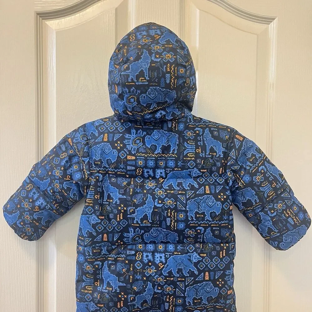 Columbia Infant Snuggly Bunny II Bunting Down Snowsuit Blue Boys 12-18 Months